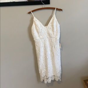 Lulus Pass the Prosecco White Lace Mini Dress